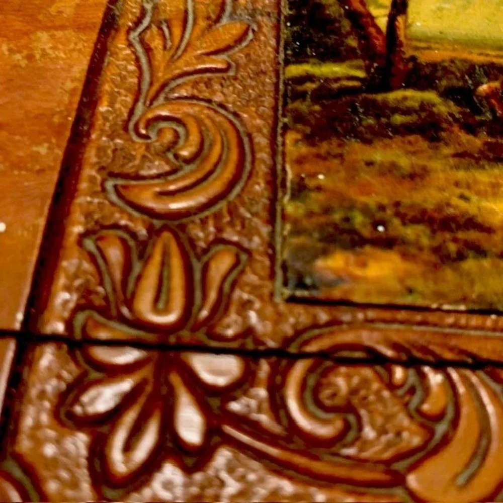 Vintage Wood Trinket Storage Jewelry Keepsake Box Distressed English Cottage